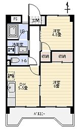 アクティブ青葉台 2DKの間取図画像