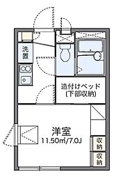 レオパレスコーポリッチ2 1Kの間取図画像