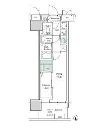 ブルックサイドレジデンス木場 2Kの間取図画像