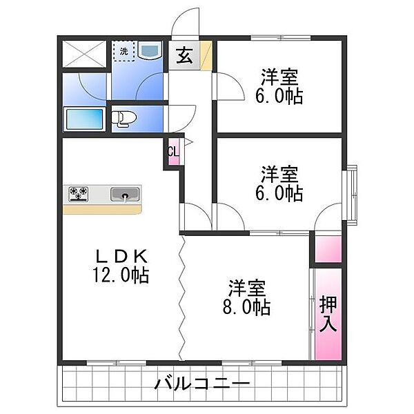 和歌山県和歌山市紀三井寺(賃貸マンション3LDK・3階・70.74㎡)の写真 その2