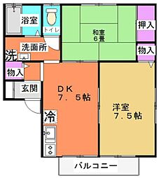 コーポカトレア 2DKの間取図画像