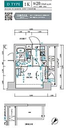 メインステージ新小岩 1Kの間取図画像