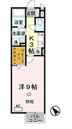 グランパルク・コーズ 1Kの間取図画像