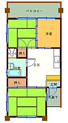 上本郷ローヤルコーポ 3DKの間取図画像