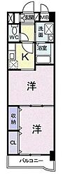 スカイ原 2Kの間取図画像