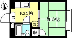 コーポ富士見ヶ丘 1Kの間取図画像