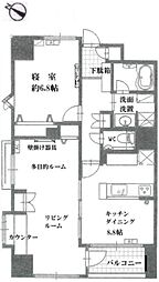 ライオンズシティ九段 2DKの間取図画像