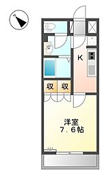グランクール 1Kの間取図画像