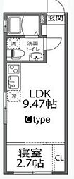 ラヴィージェ赤羽 5階1LDKの間取り