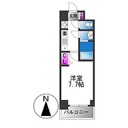 SOLメイクス寺田町GRAN 1Kの間取図画像