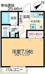 セレナアケボノ 1Kの間取図画像