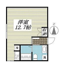 ラピス上北沢2 ワンルームの間取図画像