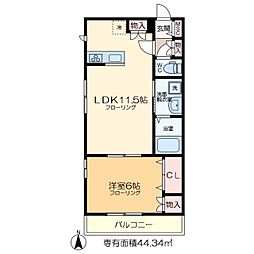 ボアソルテ 1LDKの間取図画像