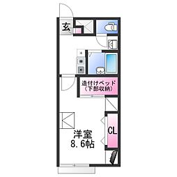 レオパレス冨士 1Kの間取図画像