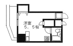 東京メトロ丸ノ内線 新大塚駅 徒歩6分の賃貸マンション 6階ワンルームの間取り