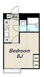 レオパレスリバーサイド住吉 1Kの間取図画像
