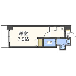サムティタワーズ愛宕 1Kの間取図画像