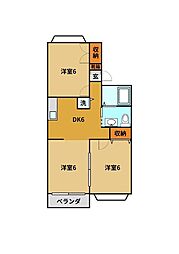 サニー・サイド 2LDKの間取図画像