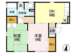 ジュネス石川 2DKの間取図画像