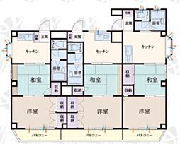 b′CASA小倉台re-born 2DKの間取図画像