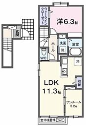 ライラック 1LDKの間取図画像