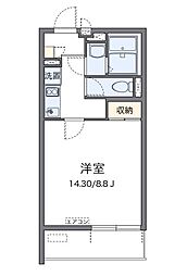 小田急江ノ島線 鶴間駅 徒歩4分の賃貸マンション 3階1Kの間取り