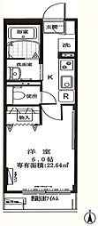ヴィラたちばな1 1Kの間取図画像