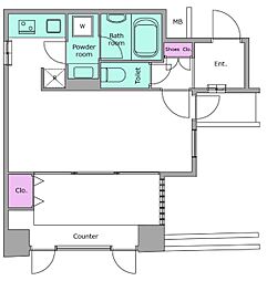レジディア文京千石 1LDKの間取図画像