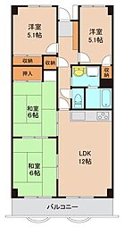 サンビップマンション取手　103号室 1階4LDKの間取り