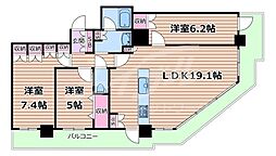 セントプレイスタワー 3LDKの間取図画像