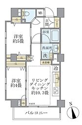 ディアスタ早稲田諏訪通り 2LDKの間取図画像