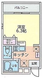 アーク立教通り 2階1Kの間取り