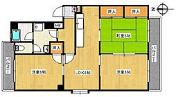 レジデンス第2高倉 2LDKの間取図画像