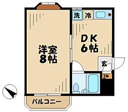 ファミリーナタマ3 2階1DKの間取り