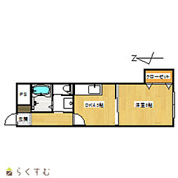 ガーベラコート 1DKの間取図画像