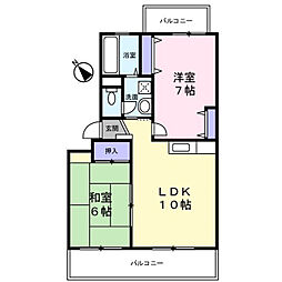 ファミール田園2 2LDKの間取図画像