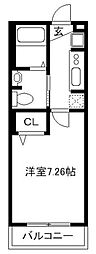 ベル・ドミール 1Kの間取図画像