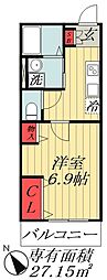 N's-LANDII 1Kの間取図画像