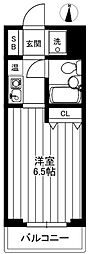 クレセントコート柏 ワンルームの間取図画像