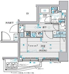 メインステージ入谷3 1Kの間取図画像