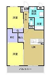 ナインパレス 2LDKの間取図画像