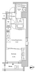 ザ・パークハビオSOHO高田馬場テラス 1LDKの間取図画像