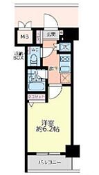 グランダジュール八丁堀 1Kの間取図画像