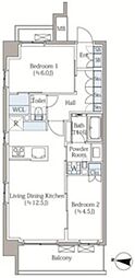 イノバスすみだ八広 2LDKの間取図画像