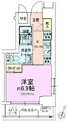 門前仲町レジデンス弐番館 1Kの間取図画像