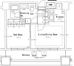 パークアクシス御茶ノ水ステージ 1LDKの間取図画像
