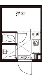 GARUNA OKUBO ワンルームの間取図画像