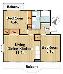 ひかり第1マンション 2LDKの間取図画像