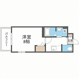 アヴァンセ千早 1Kの間取図画像