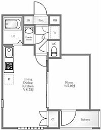 パレ・ホームズ新橋 3階1LDKの間取り